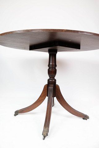 Antique Dining Table In Mahogany With Marquetry And Inlaid Leather From 1920s photo Furniture