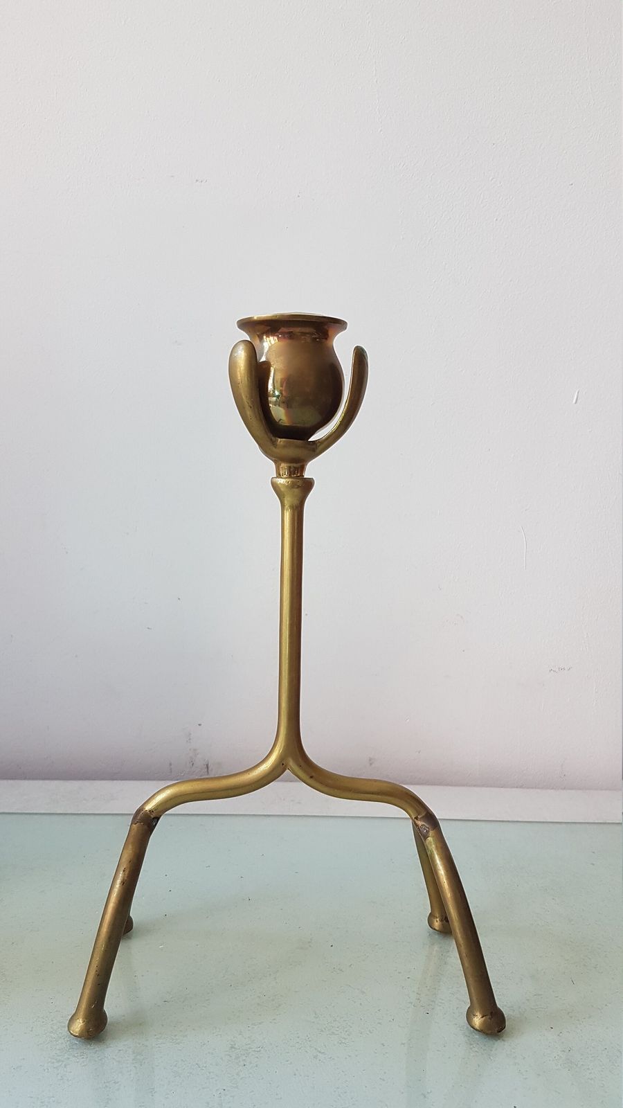 Brass Candle Holder In The Arts & Craft Style, Was Benson Style photo for sale