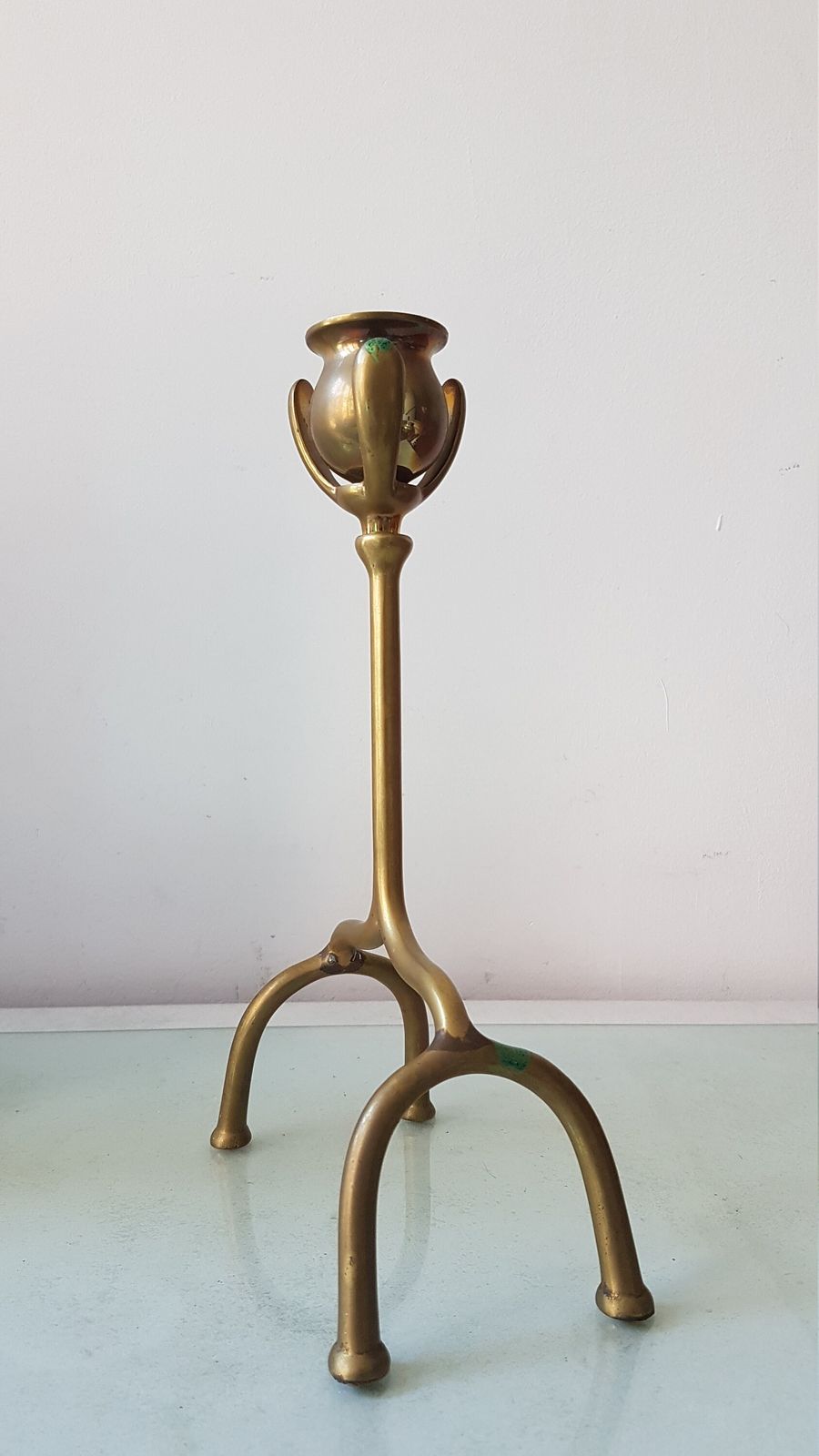 Brass Candle Holder In The Arts & Craft Style, Was Benson Style photo 81.0