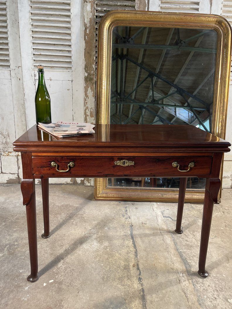 Georgian Cuban Mahogany Card  Extending  Table photo vintage