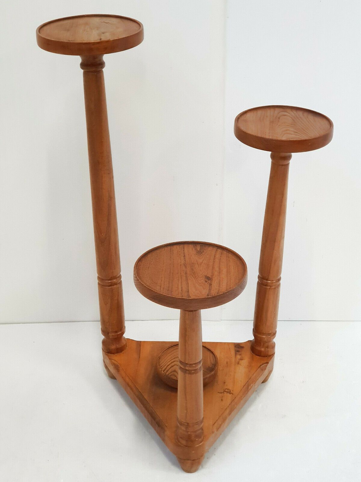 Superb Vintage 1950 Wooden Plant Holder With 4 Levels 50s 1950s photo vinterior