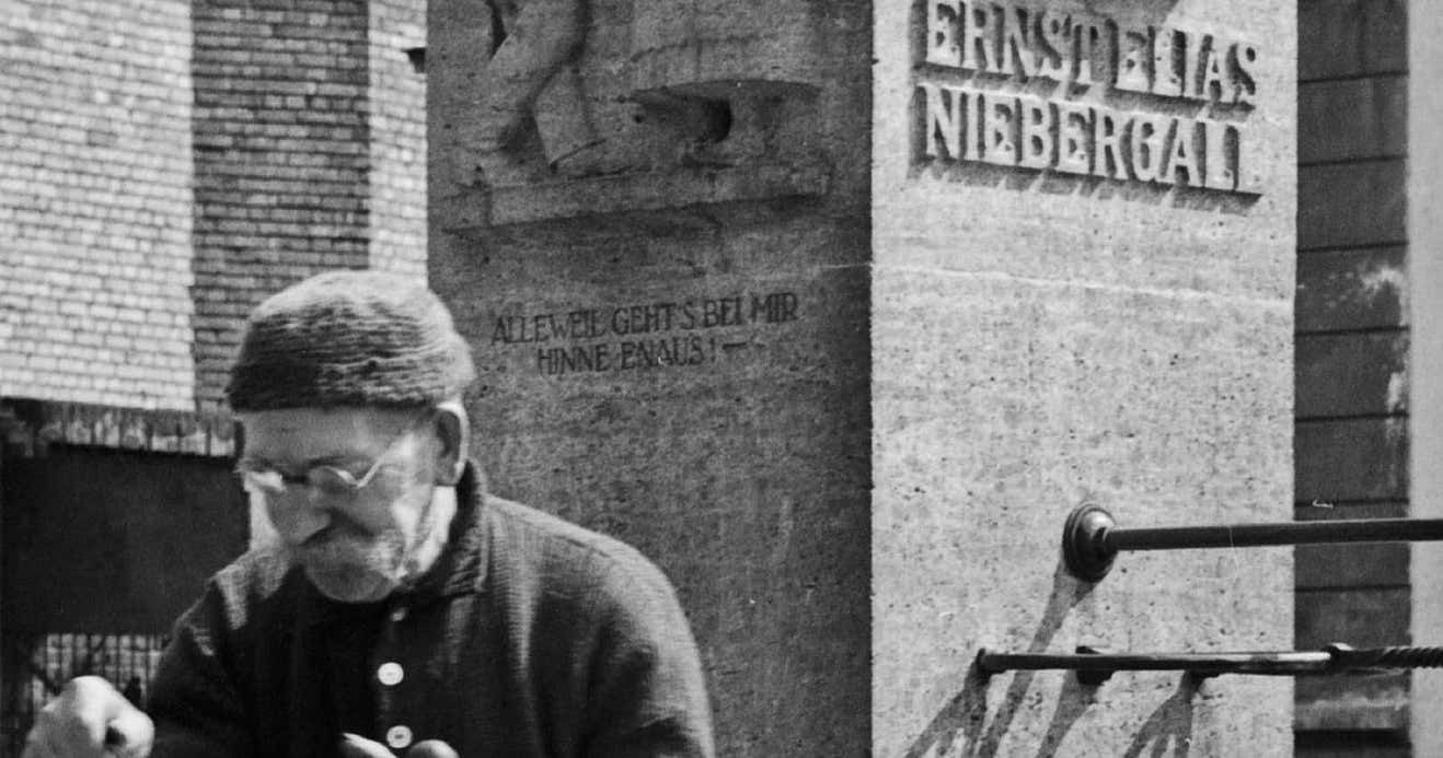 Karl Heinrich Lämmel Man At Ernst Elias Niebergall Fountain Darmstadt, Germany 1938 Printed Later 1938/2021 photo for sale