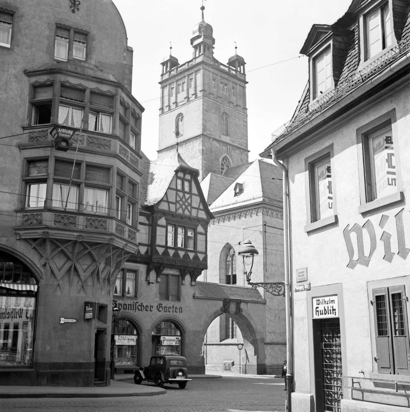 Karl Heinrich Lämmel Street Scene Darmstadt View To Stadtkirche Church, Germany 1938 Printed Later 1938/2021
