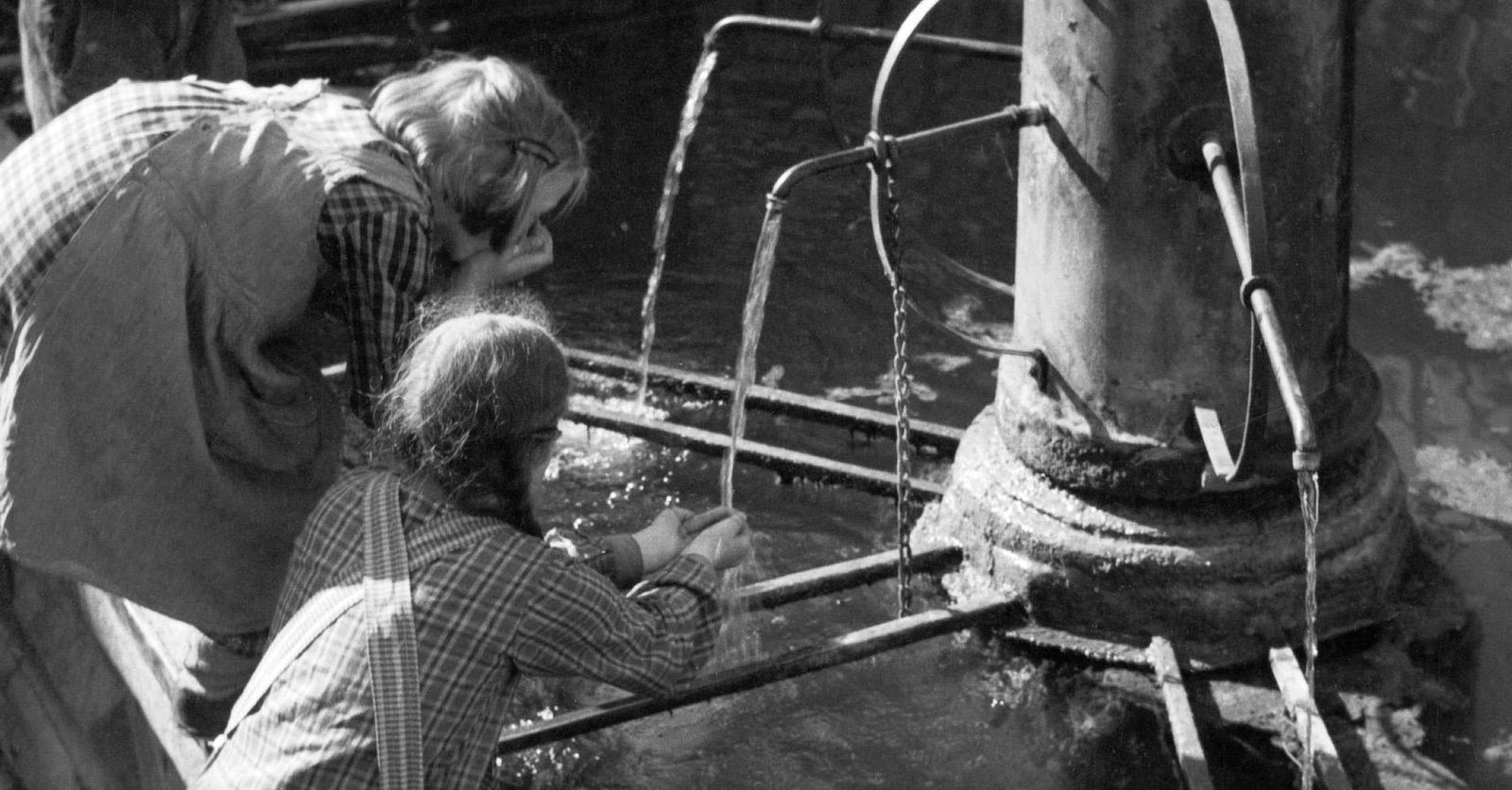 Children Drinking Water From Fountain Heidelberg, Germany Karl Heinrich Lämmel photo furniture