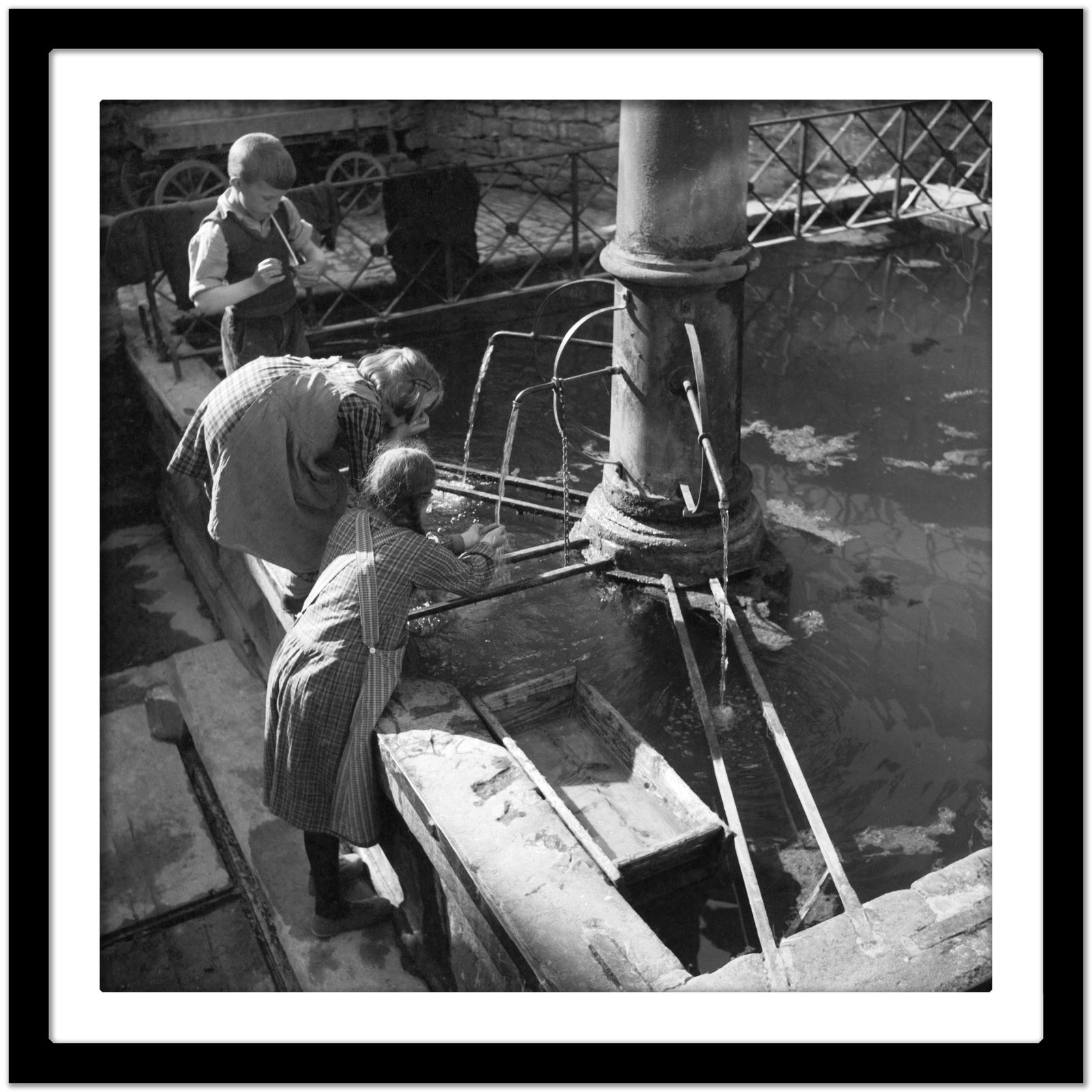 Children Drinking Water From Fountain Heidelberg, Germany Karl Heinrich Lämmel photo Art