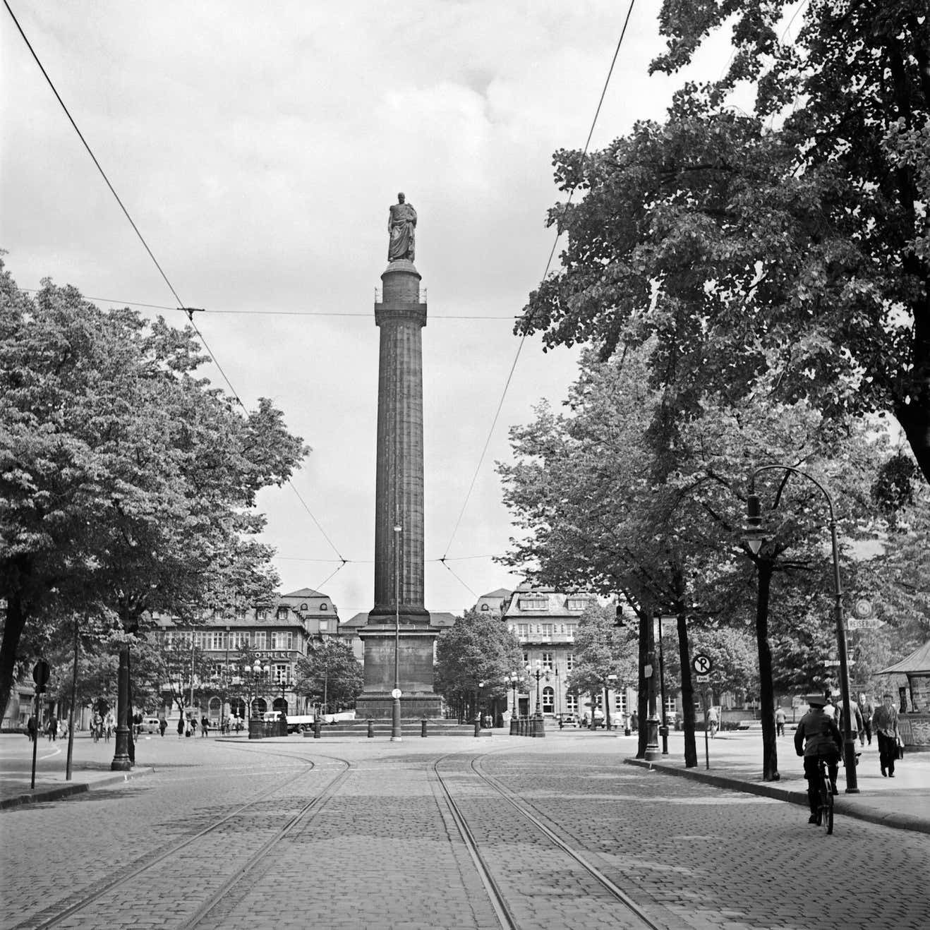 Karl Heinrich Lämmel Ludwig's Column At Luisenplatz Square At Darmstadt, Germany 1938 Printed Later 1938/2021