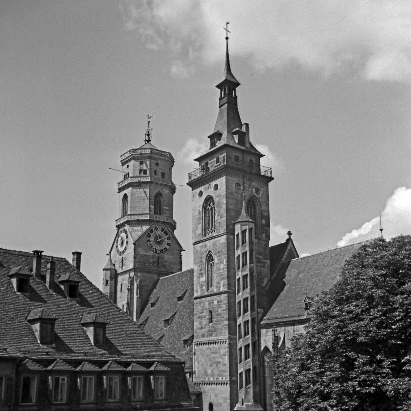 Karl Heinrich Lämmel Belfries Of Collegiate Church At Stuttgart, Germany 1935, Printed Later 1935/2021