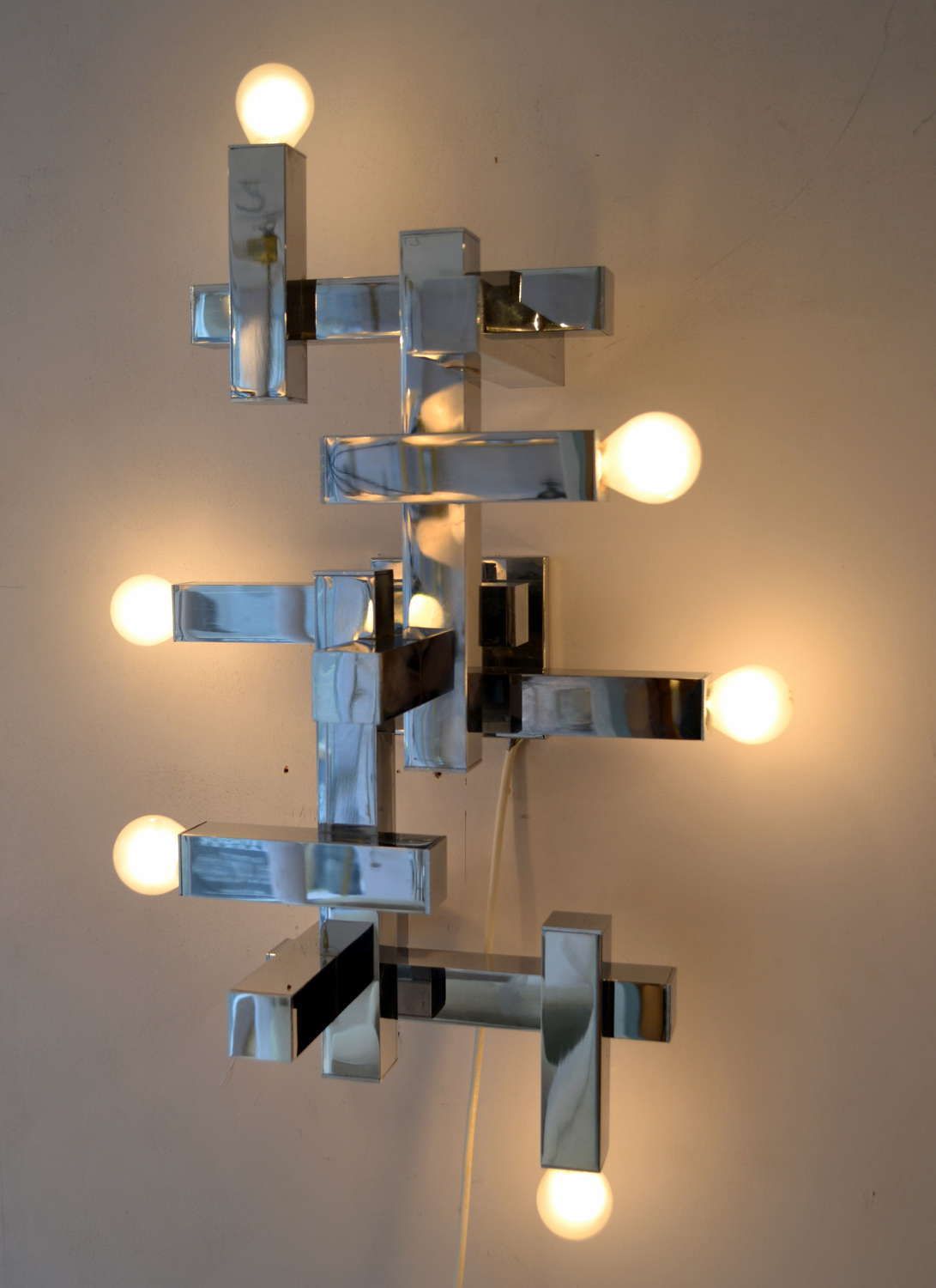 Flush Mount Chrome Pendant Or Wall Light Sciolari, Italy photo furniture