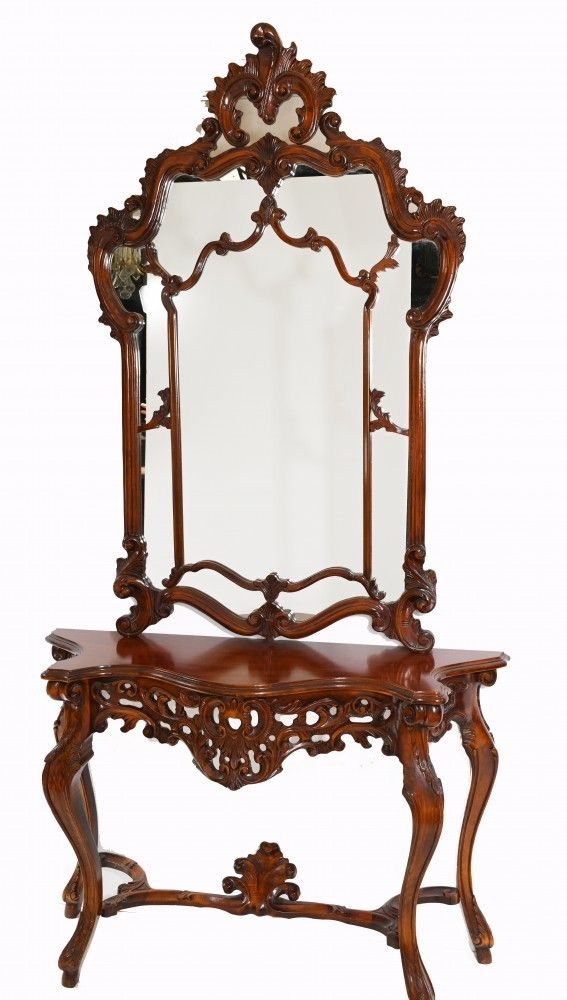 Italian Console Table Mirror Set Carved 1920 photo buy