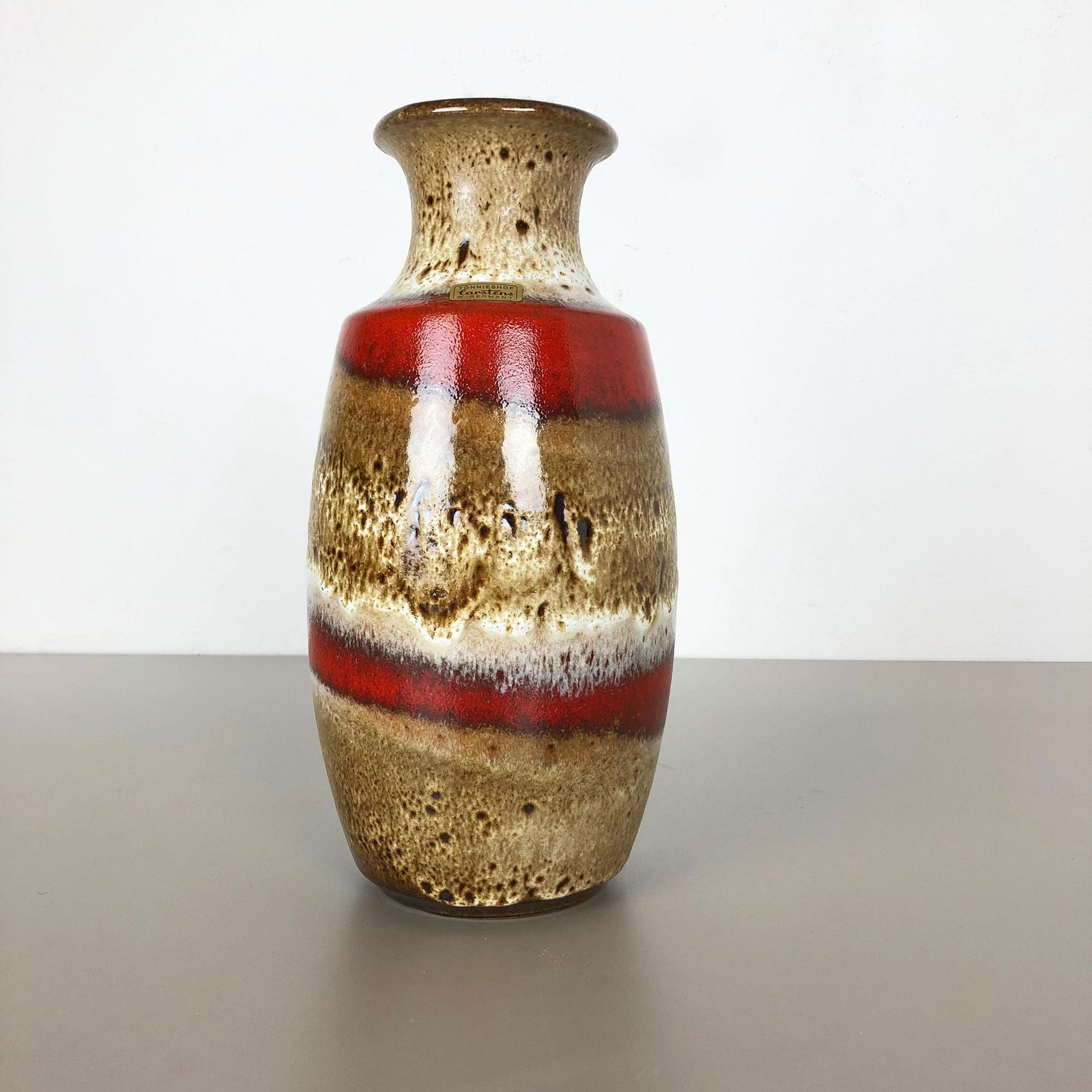 photo vintage Fat Lava Ceramic Pottery Vase Heinz Siery Carstens Tönnieshof, Germany, 1970s
