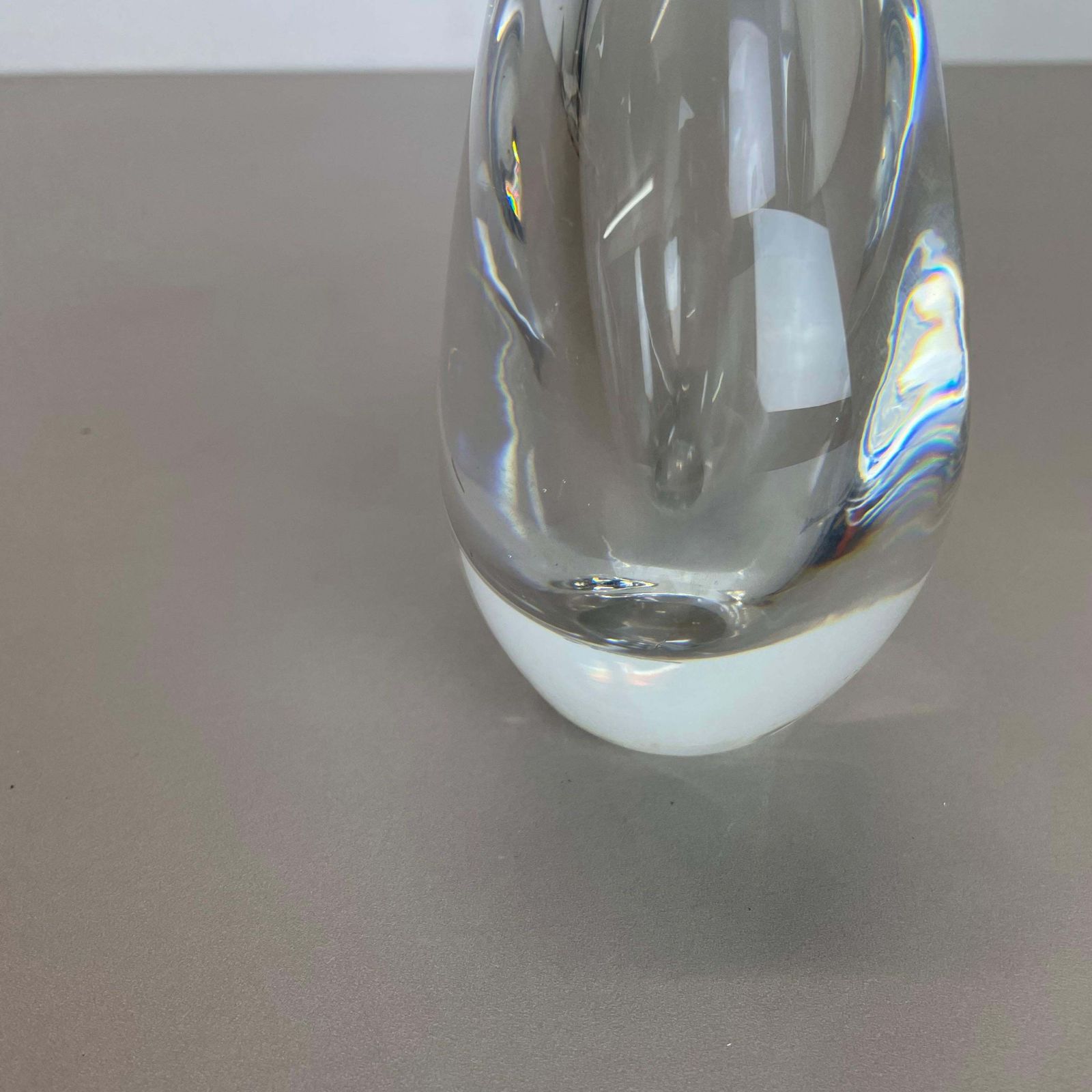 photo furniture Large 1,8kg Sven Palmqvist Lucid Drop Glass Vase For Orrefors, Sweden, 1970s