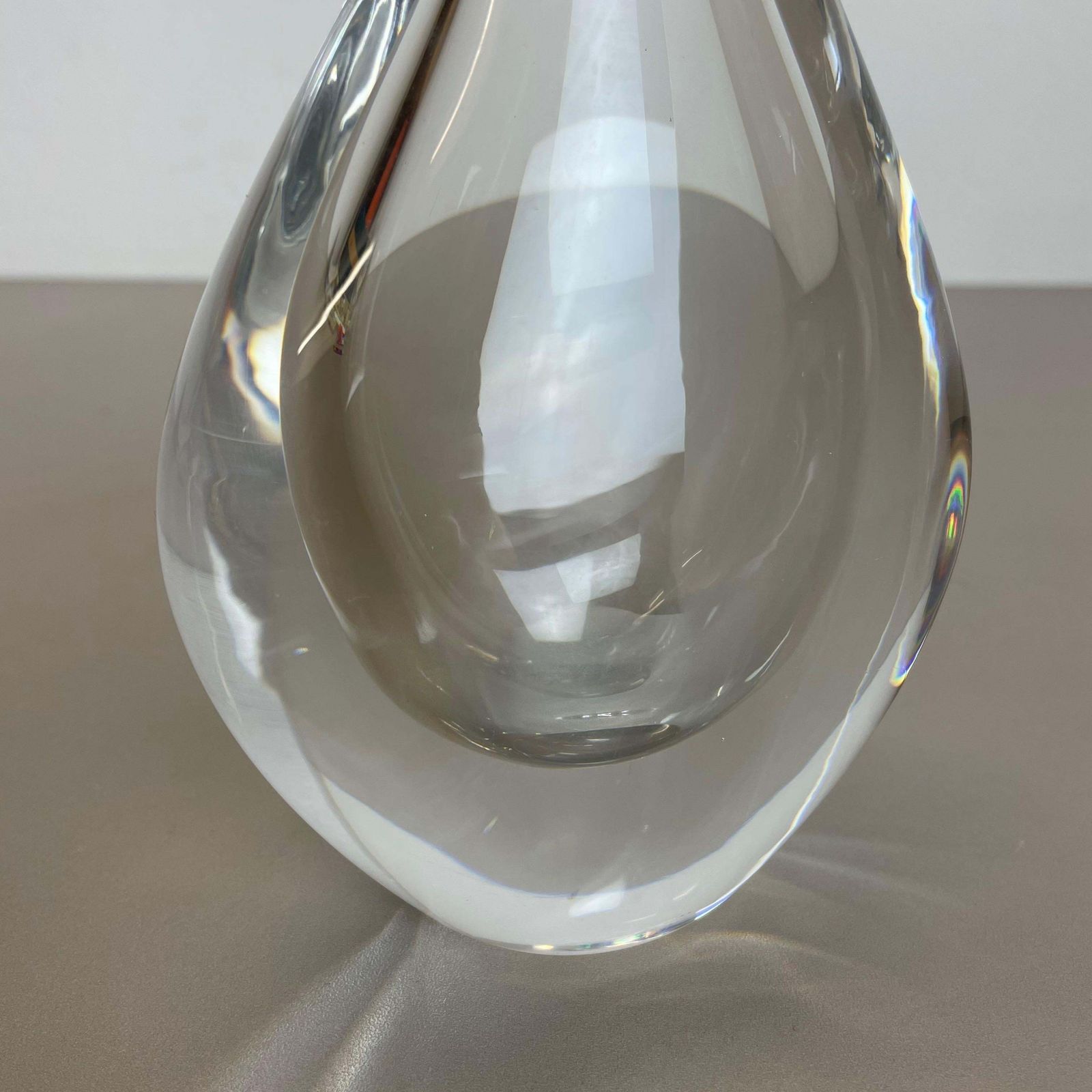 Home Decor Large 1,8kg Sven Palmqvist Lucid Drop Glass Vase For Orrefors, Sweden, 1970s photo