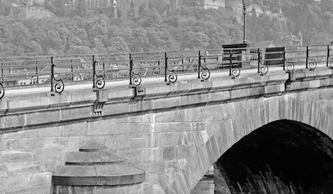 Karl Heinrich Lämmel Old Bidge, River Neckar And Heidelberg Castle, Germany 1938, Printed Later 1938/2021 photo furniture