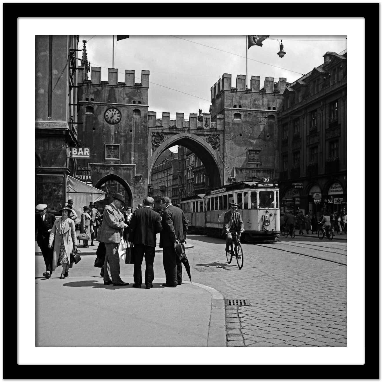 Karl Heinrich Lämmel Tram At Karlstor Gate Inner City Munich, Germany 1937, Printed Later 1937/2021 photo Art