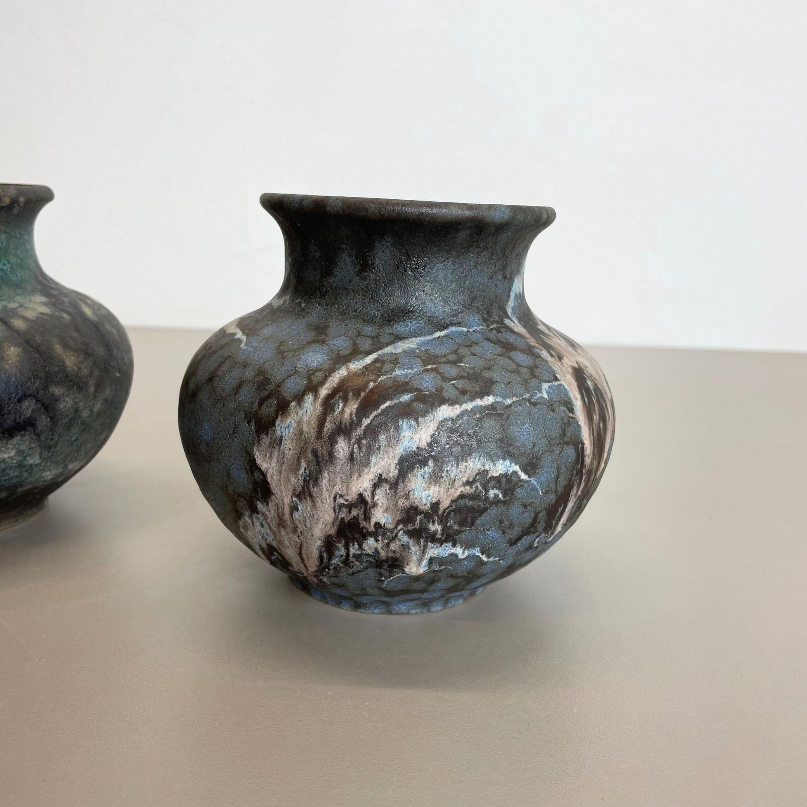 Set Of 2 Pottery Vases Fat Lava Abstract Designed By Ruscha, Germany, 1960s photo 340.0