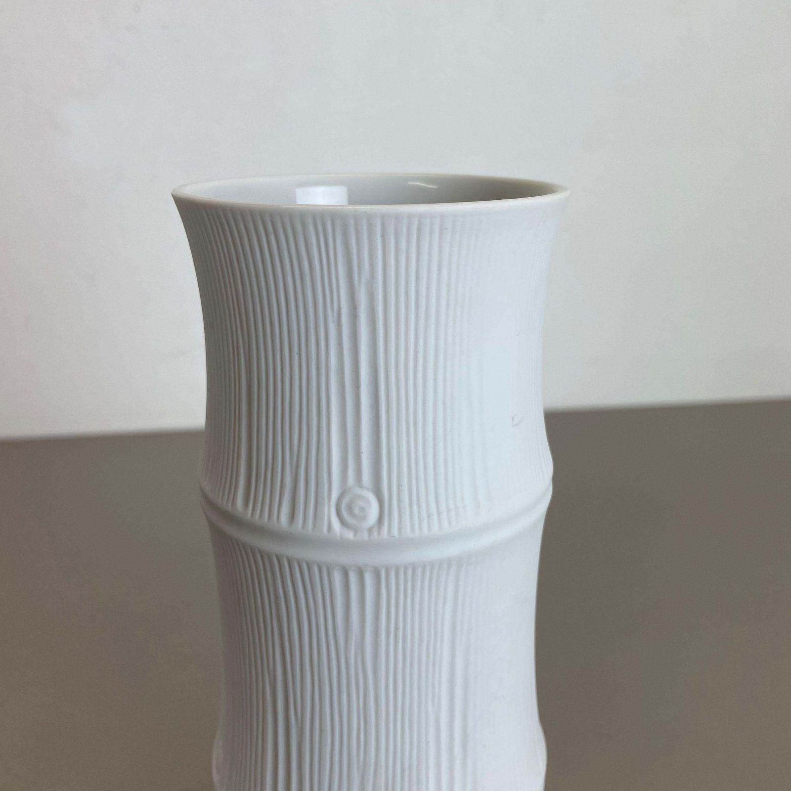 Op Art Vase Porcelain Vase Bamboo Heinrich Fuchs For Hutschenreuther Germany 70s photo 393.0