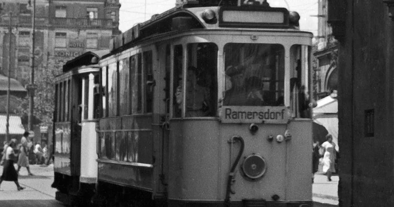 Karl Heinrich Lämmel Tram Line No 24 To Rammersdorf At Karlstor, Munich Germany 1937, Printed Later 1937/2021 photo for sale