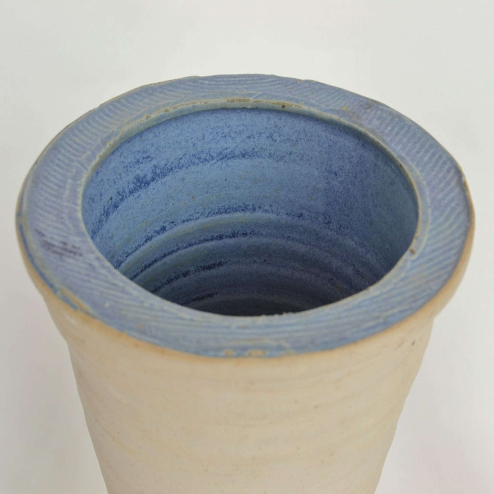 1200.0 Three Large Studio Pottery Vessels In Blue, Green & Sand photo