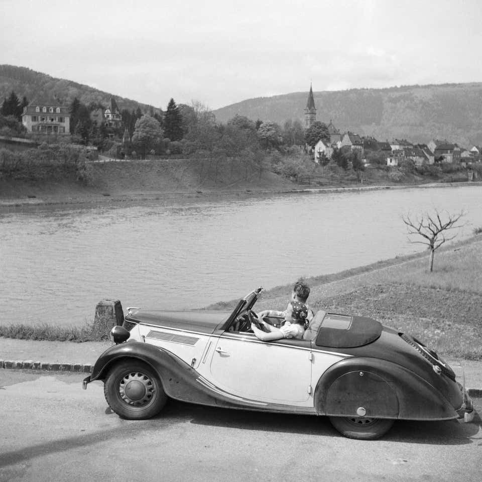 Karl Heinrich Lämmel Giong To Neckargemuend By Car Near Heidelberg, Germany 1936, Printed Later 1936/2021