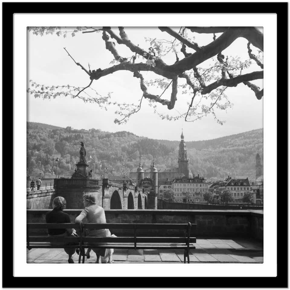 Karl Heinrich Lämmel Women At Neckar Heiliggeist Church Heidelberg, Germany 1936, Printed Later 1936/2021 photo Art