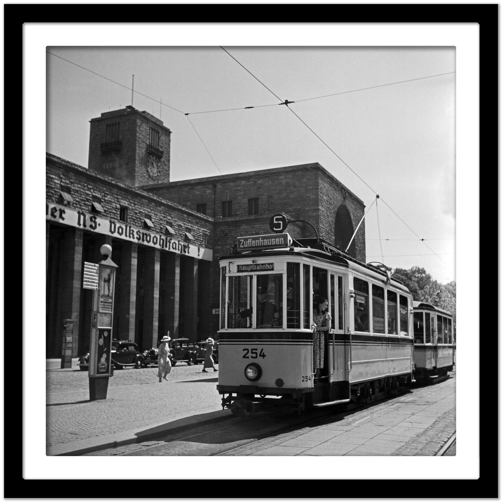 Karl Heinrich Lämmel Tram Line No. 5 Zuffenhausen Main Station, Stuttgart Germany 1935, Printed Later 1935/2021 photo Art