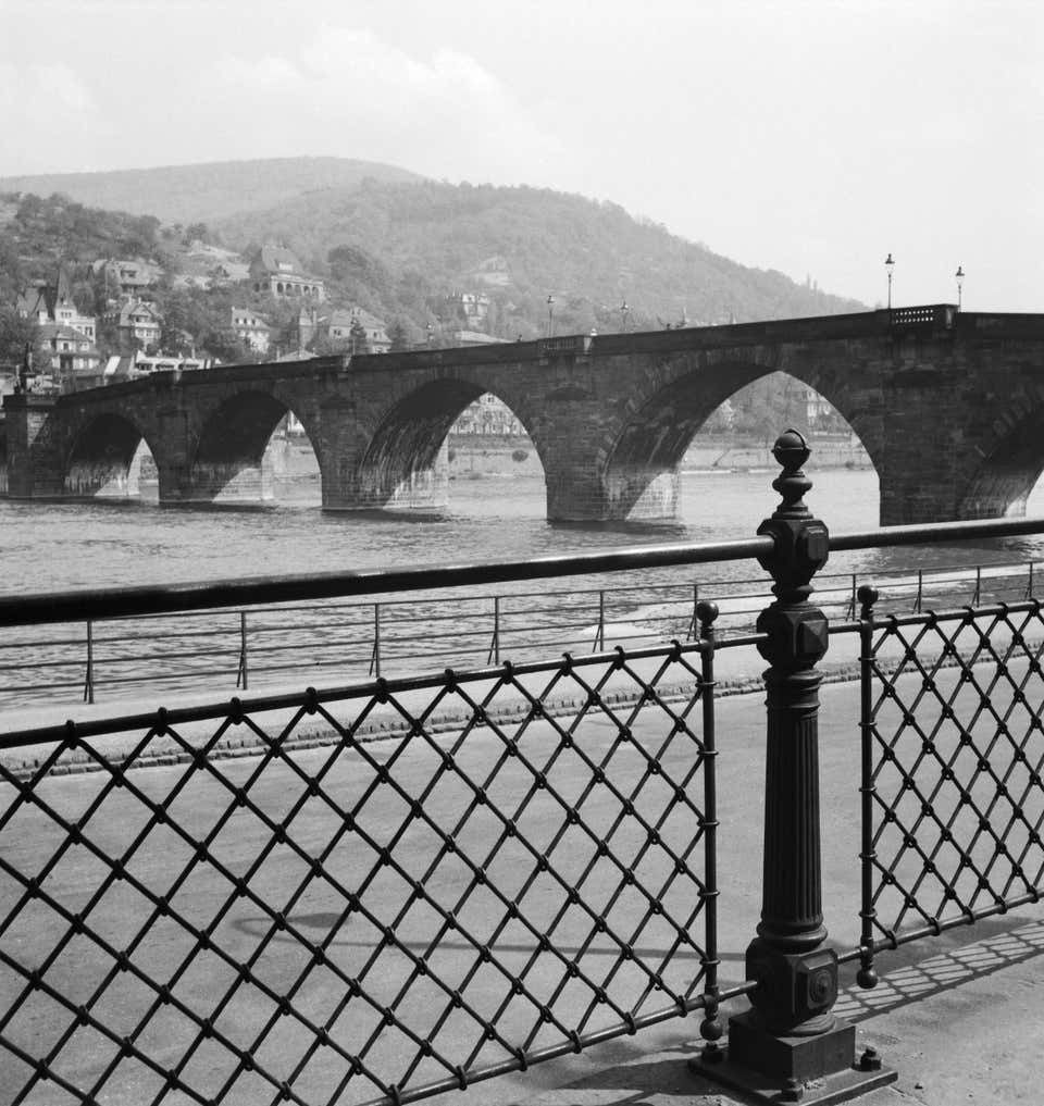 Karl Heinrich Lämmel View To Old Bridge Over River Neckar At Heidelberg, Germany 1936, Printed Later 1936/2021
