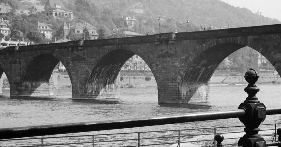 Karl Heinrich Lämmel View To Old Bridge Over River Neckar At Heidelberg, Germany 1936, Printed Later 1936/2021 photo furniture