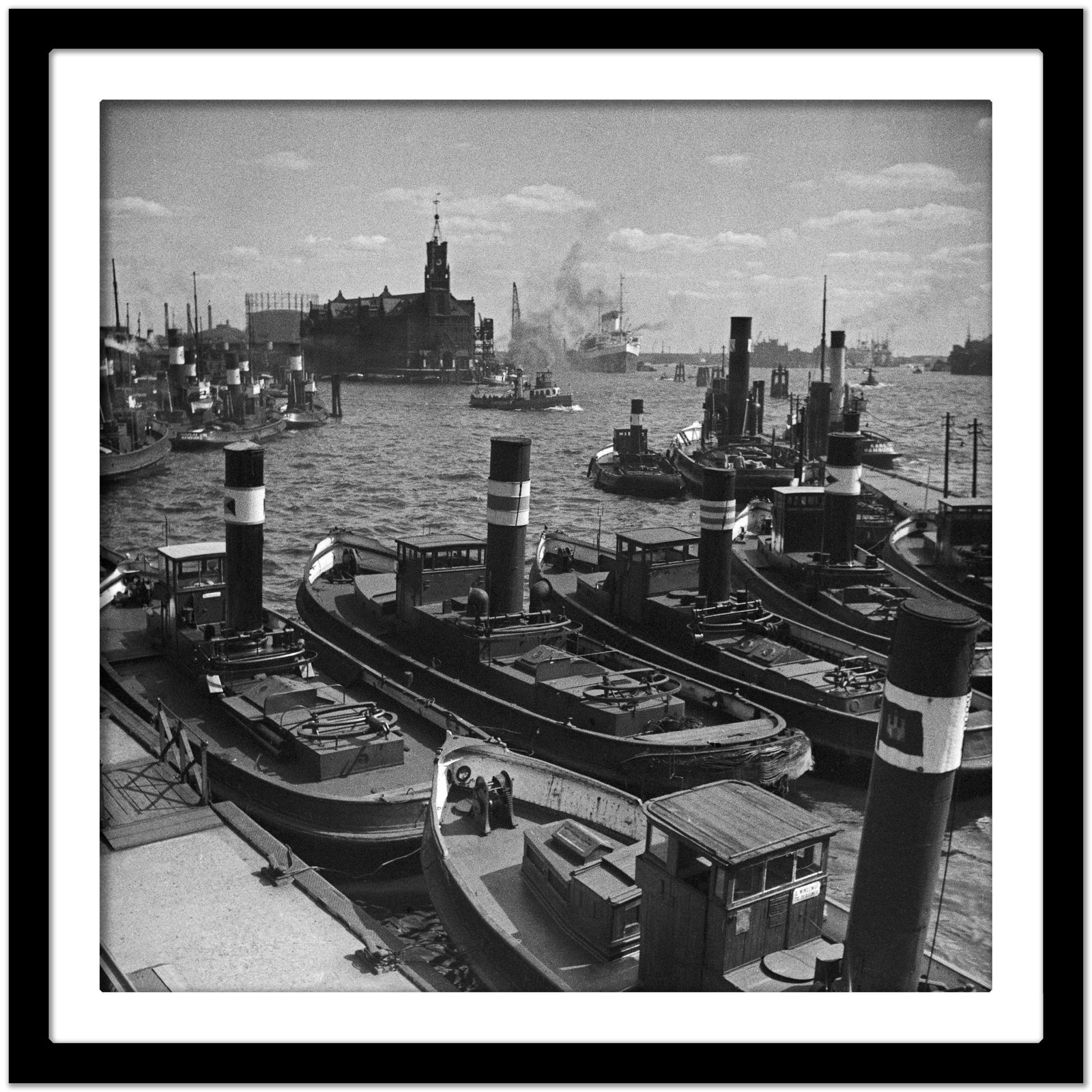 Karl Heinrich Lämmel Ships At Hamburg Harbor, Germany 1937, Printed Later 1937/2021 photo furniture