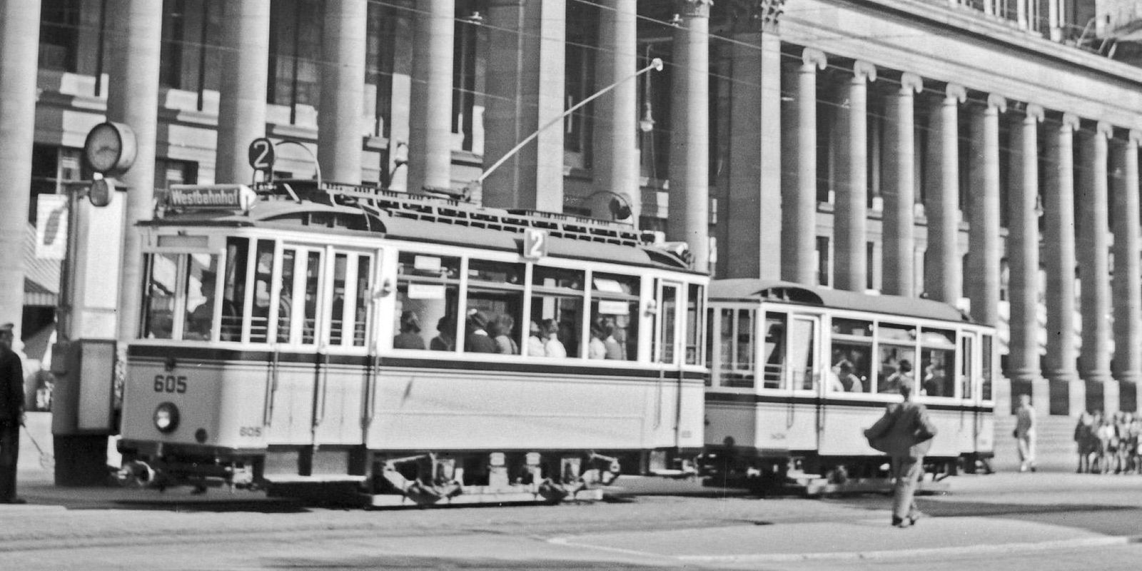 Tram Line No.2 Front Of Koenigsbau Palace, Stuttgart Germany 1935, Printed Later photo furniture