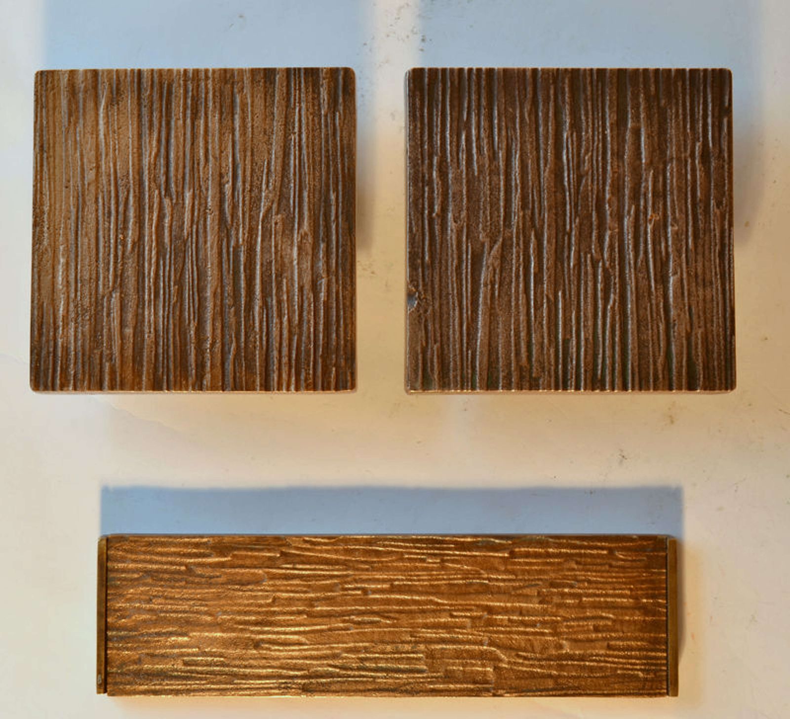 Pair Of Square Bronze Motif Door Handles And Letterbox photo furniture