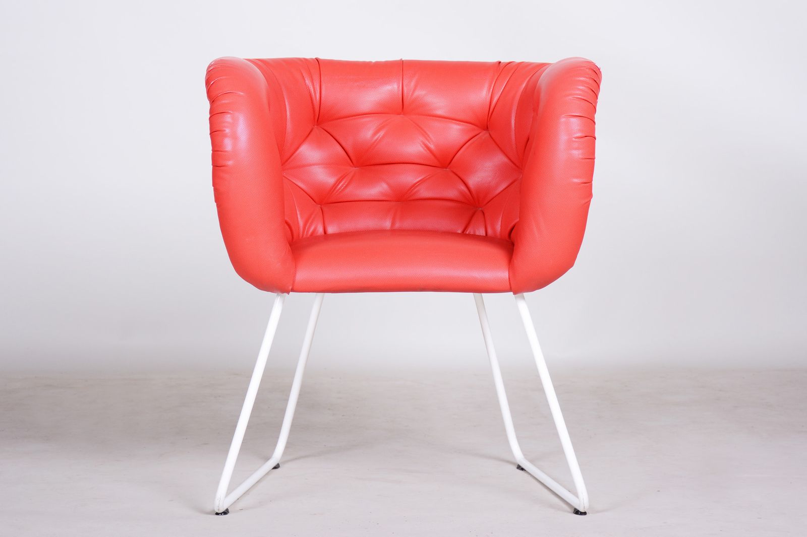 Mid Century Red And White Armchair, Original Condition, Czechia, 1960s photo furniture