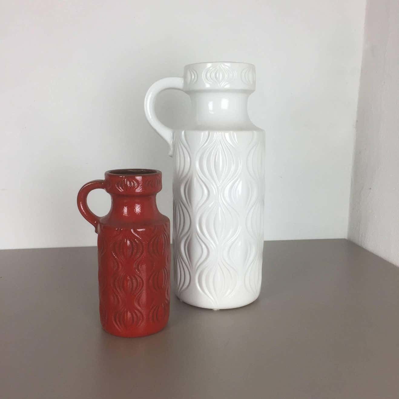 Set Of Two Vintage Pottery Fat Lava "Onion" Vases Made By Scheurich, Germany photo furniture