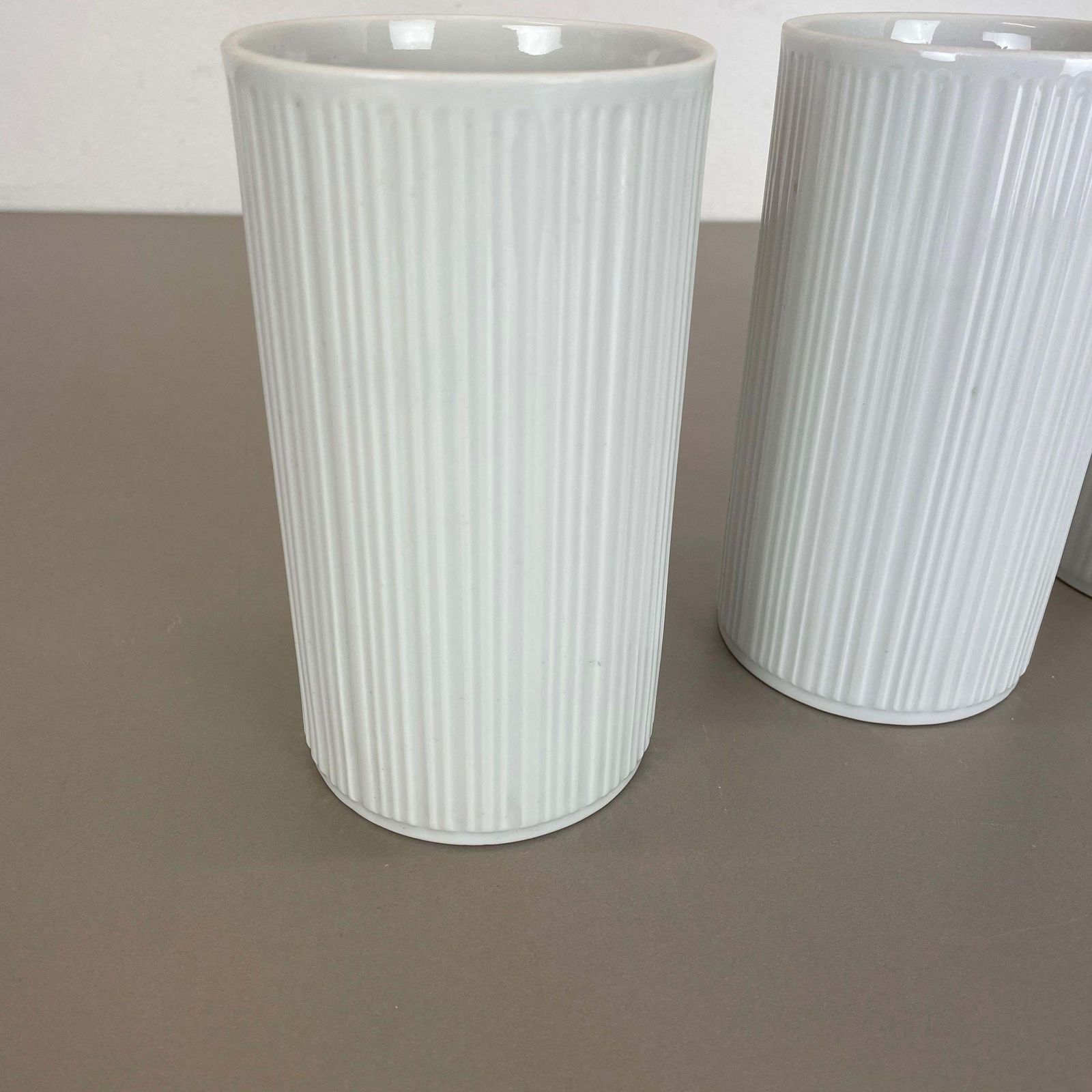 Set Of 3 Op Art Porcelain Vases By Melitta Minden, Germany, 1970s photo 428.0