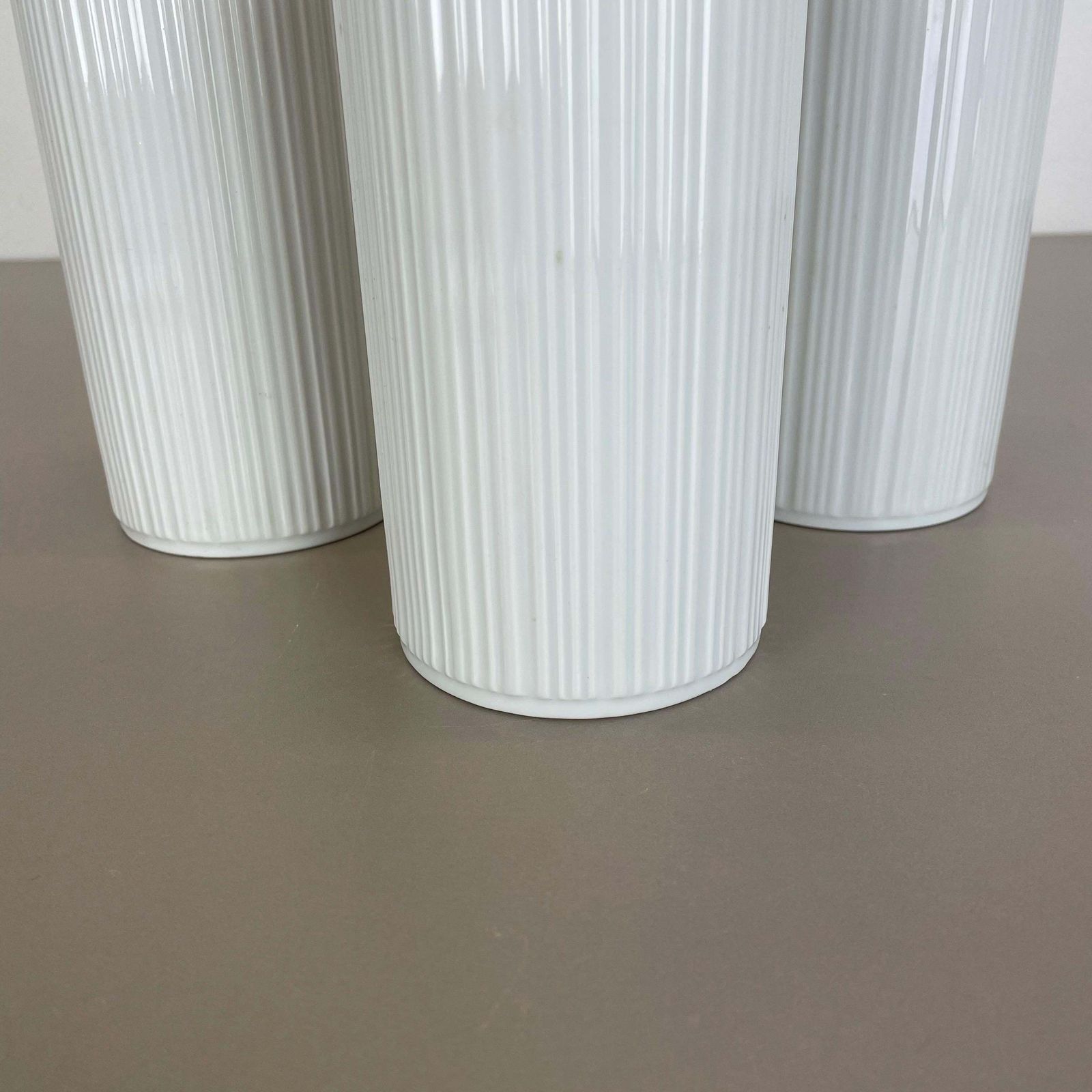 photo vinterior Set Of 3 Op Art Porcelain Vases By Melitta Minden, Germany, 1970s