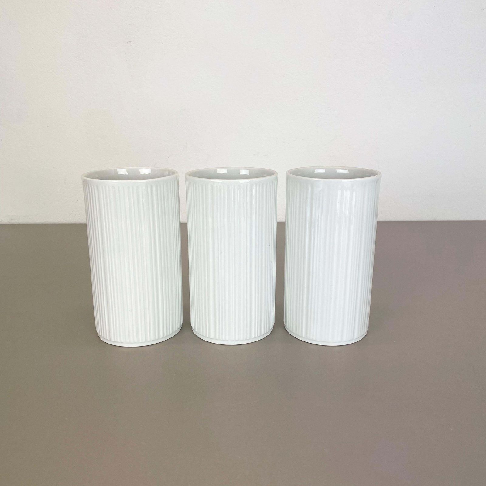 photo buy Set Of 3 Op Art Porcelain Vases By Melitta Minden, Germany, 1970s
