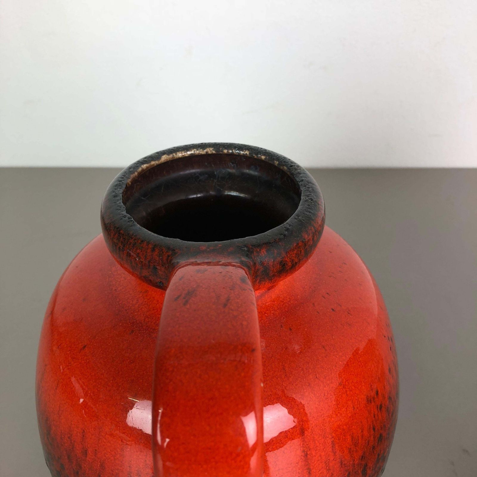 photo for sale Set Of Two Pottery Fat Lava Vases Model "484 21" Made By Scheurich Germany 1970s