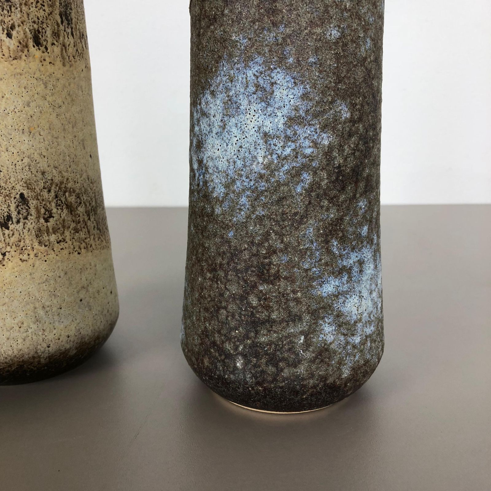 photo furniture Set Of Two Pottery Fat Lava Vases "206 26" Made By Scheurich, Germany, 1970s