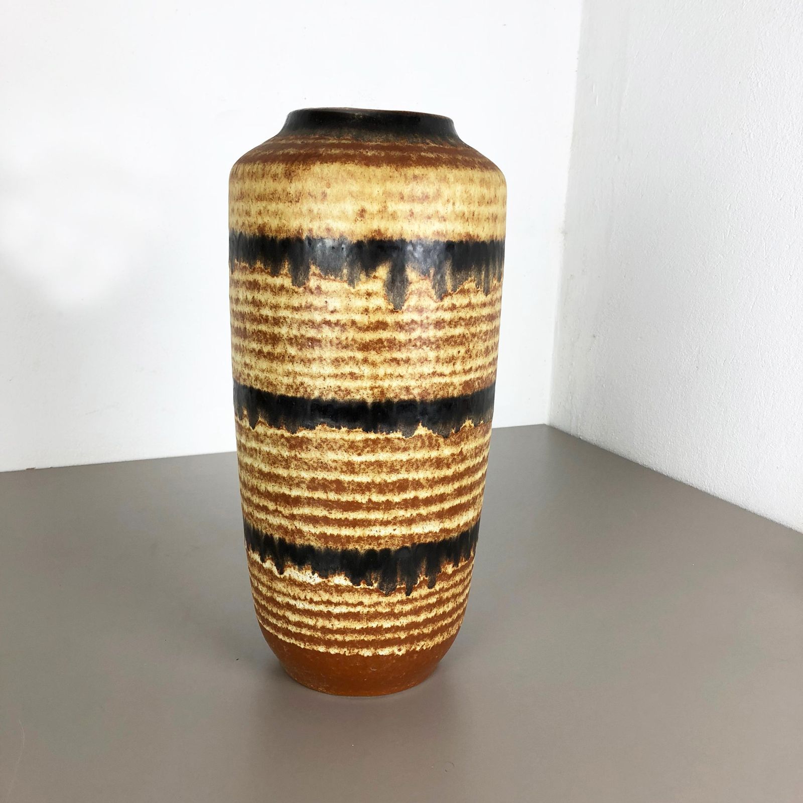 Large Pottery Fat Lava Multi Color 517 45 Floor Vase Made By Scheurich, 1970s photo for sale