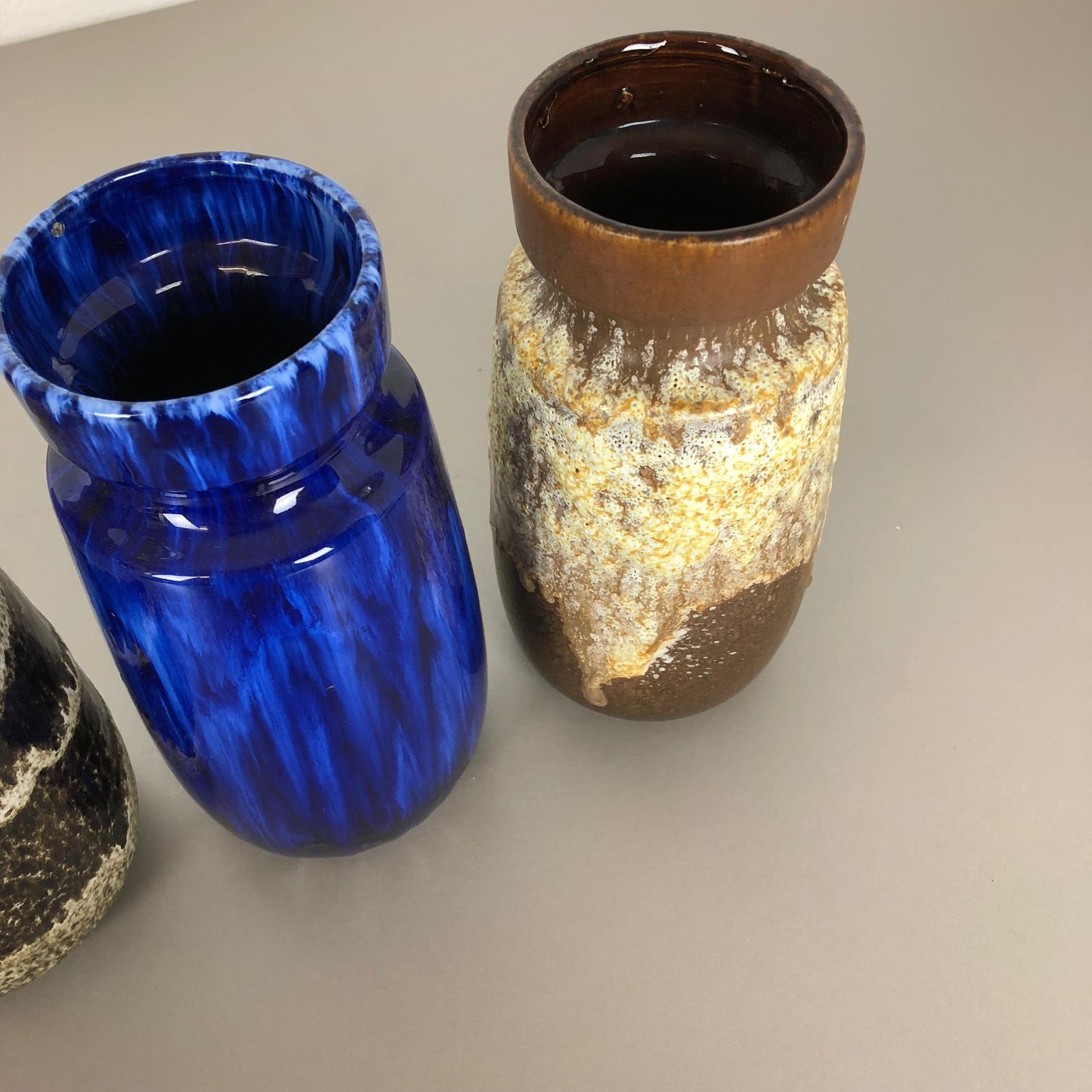 Set Of Four Vintage Pottery Fat Lava "242 22" Vases Made By Scheurich, Germany photo vintage