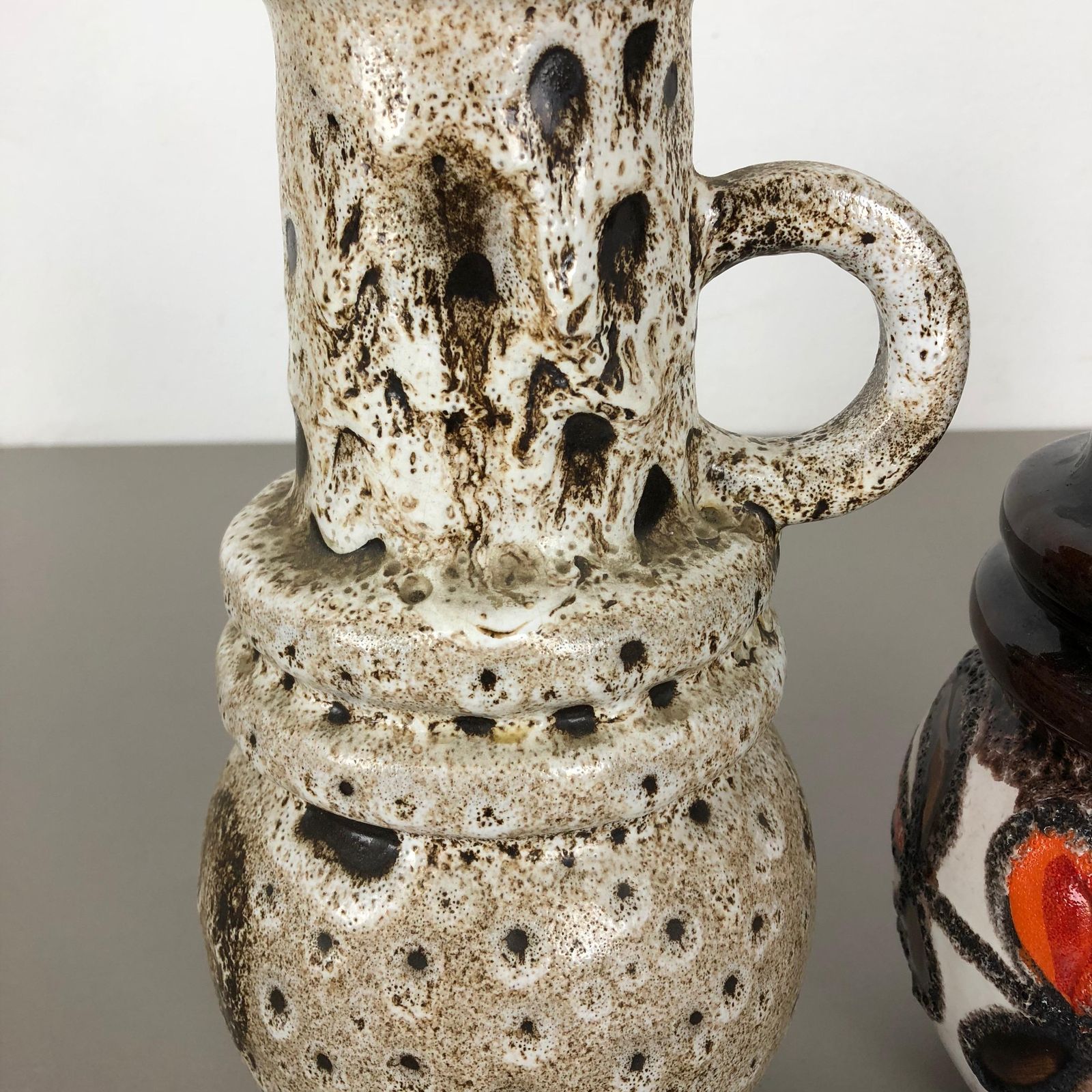 Set Of Three 1970s Pottery Fat Lava "Vienna" Vases Made By Scheurich, Germany photo 523.0