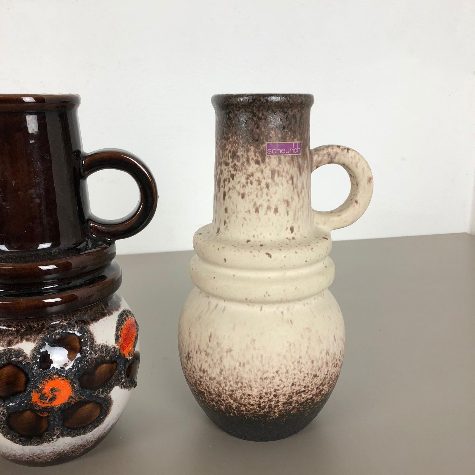 photo buy Set Of Three 1970s Pottery Fat Lava "Vienna" Vases Made By Scheurich, Germany