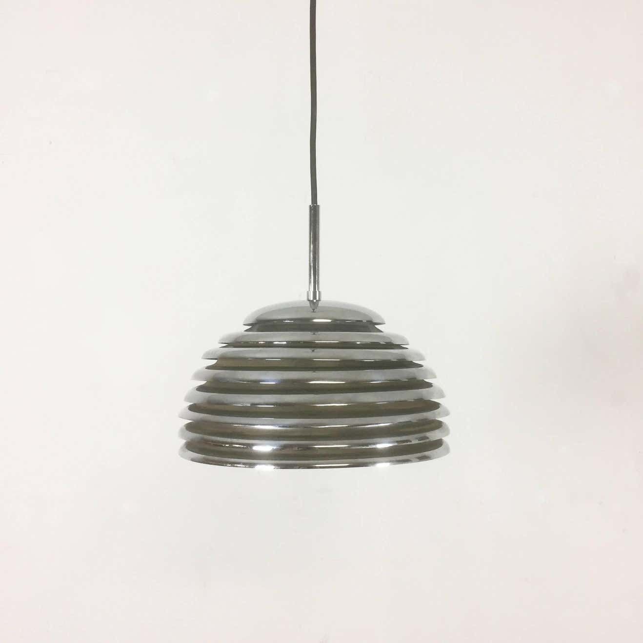 Chrome Hanging Pendant Lamp Light By Kazuo Motozawa For Staff Germany, 1960s photo furniture