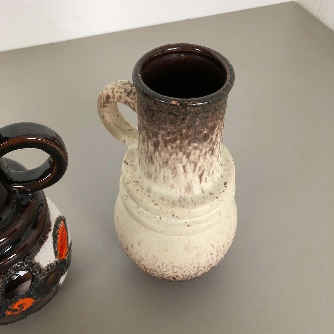 photo for sale Set Of Three 1970s Pottery Fat Lava "Vienna" Vases Made By Scheurich, Germany
