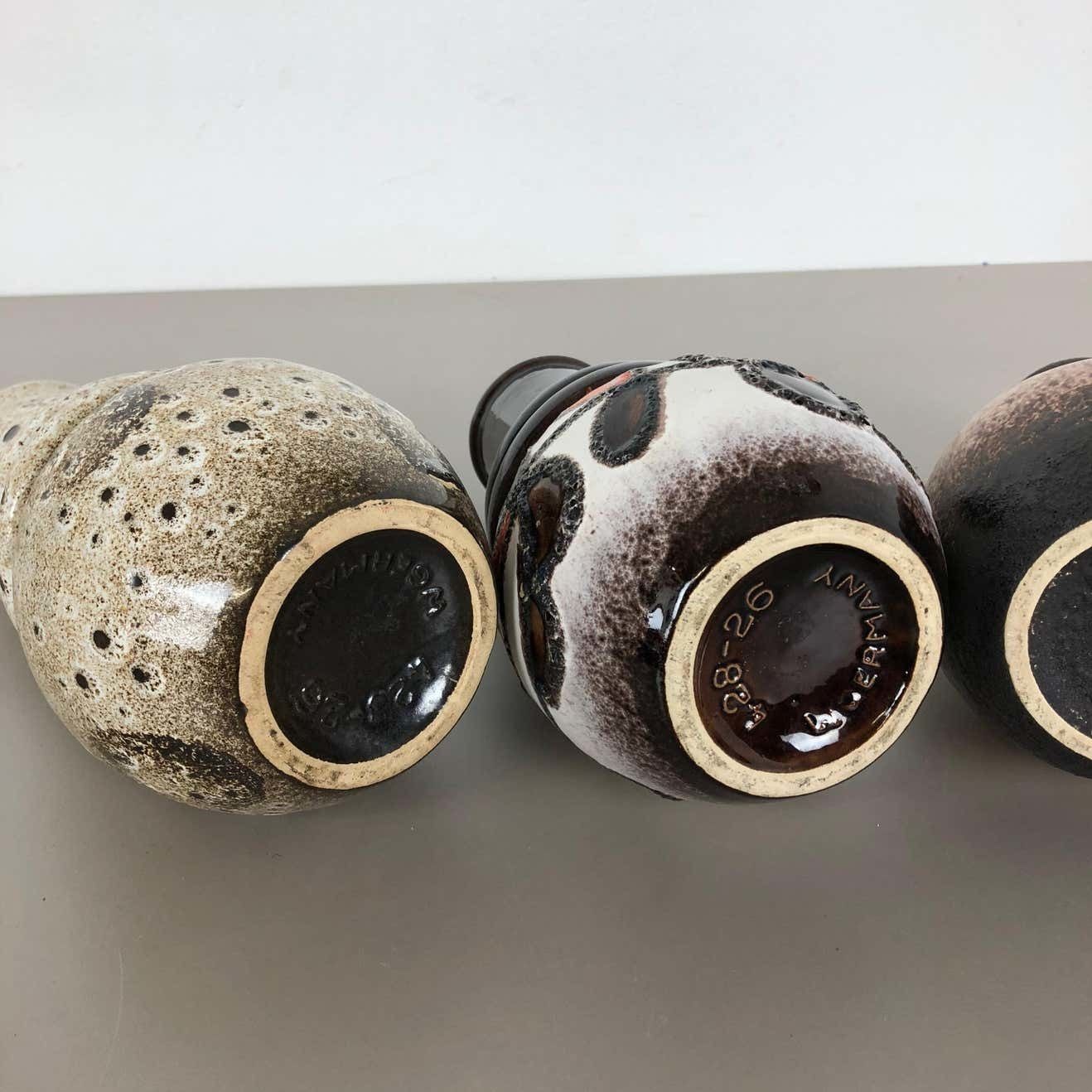 photo vinterior Set Of Three 1970s Pottery Fat Lava "Vienna" Vases Made By Scheurich, Germany