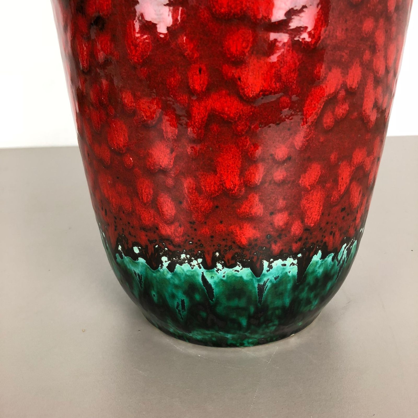 Large Pottery Fat Lava Multi Color 517 45 Floor Vase Made By Scheurich 1970s photo vinterior