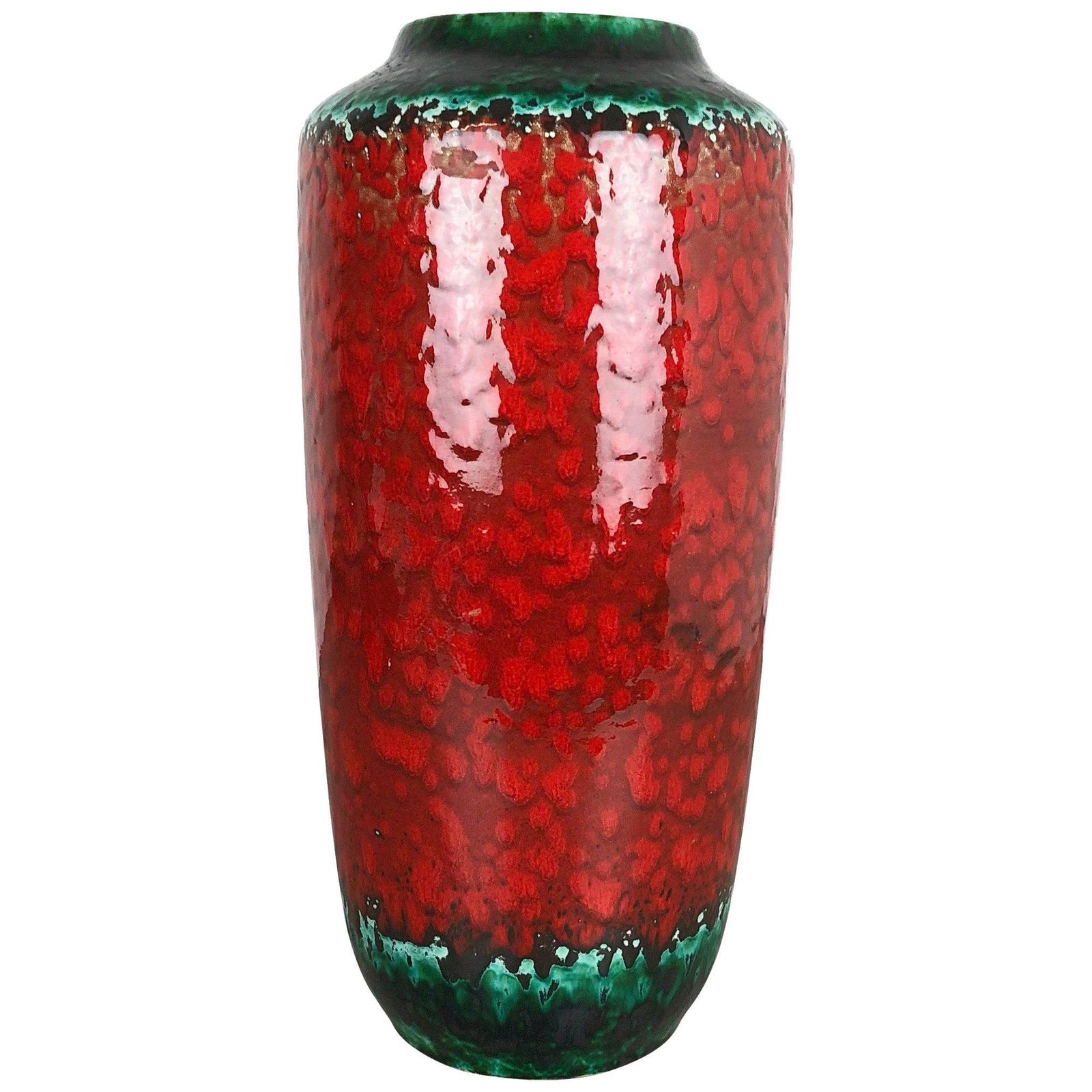 Large Pottery Fat Lava Multi Color 517 45 Floor Vase Made By Scheurich 1970s