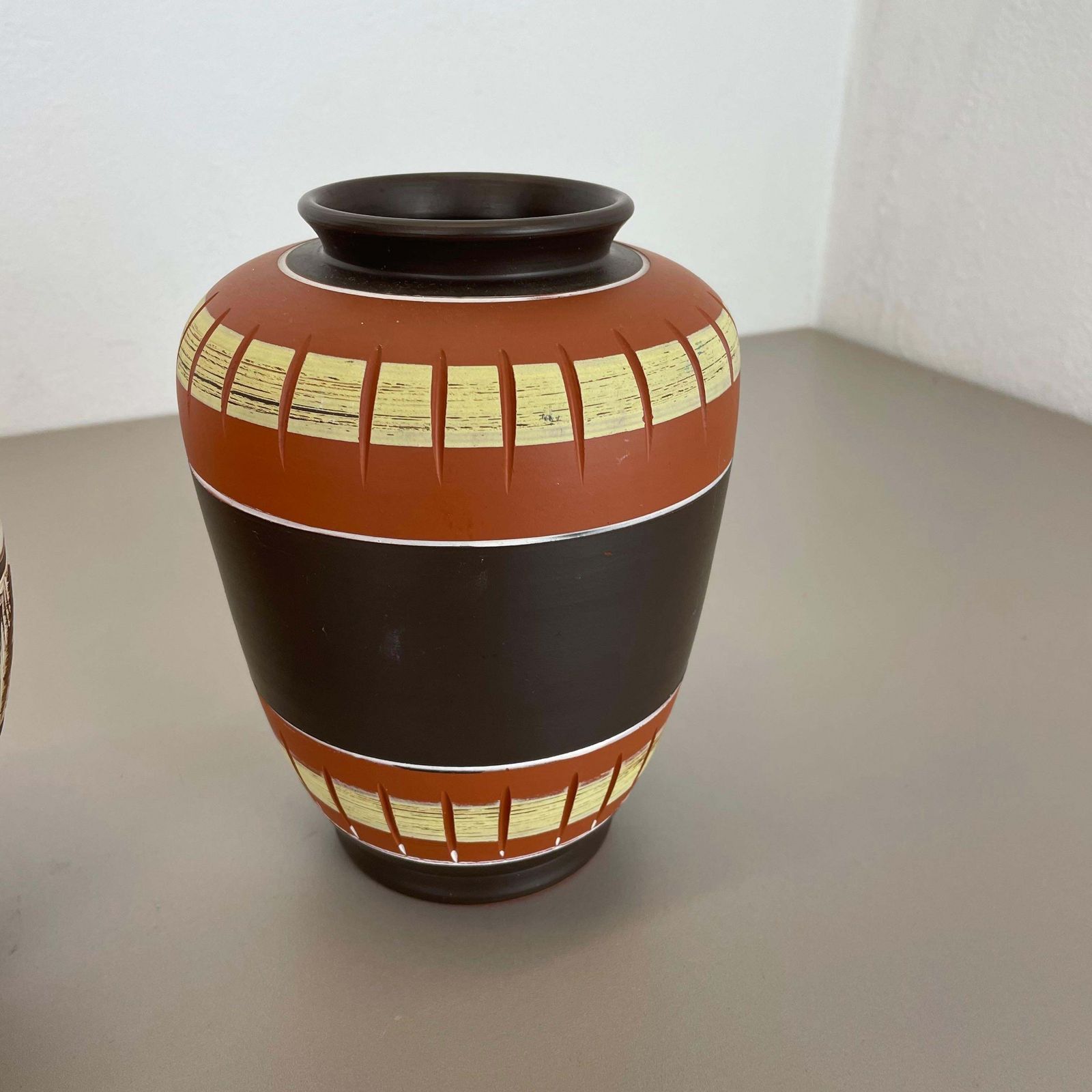 Set Of 3 Abstract Ceramic Pottery Vases By Eiwa / Akru Ceramics, Germany, 1950s photo buy