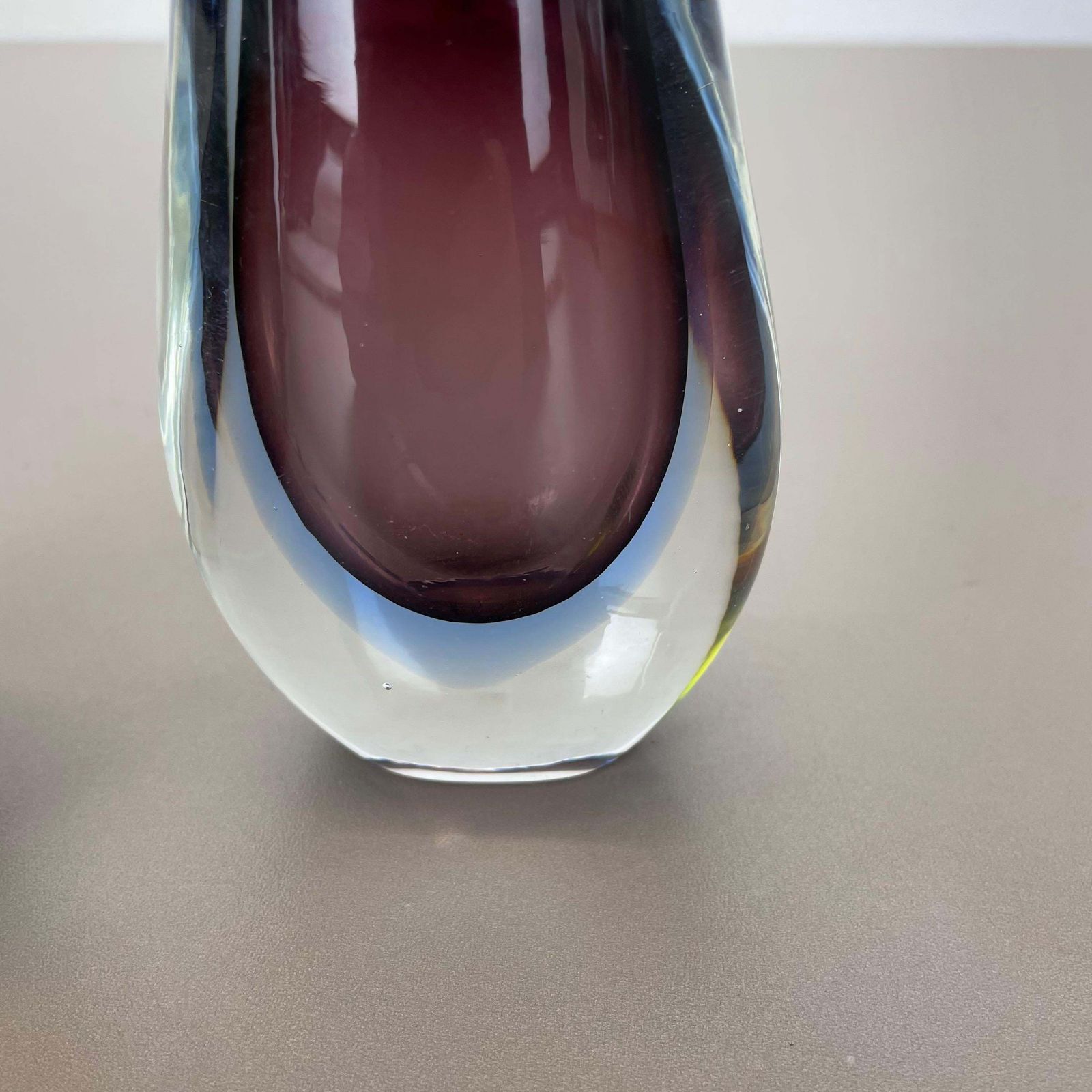 photo furniture Rare Set Of 2 Organic Multicolor Murano Glass Sommerso Vases, Italy, 1970s