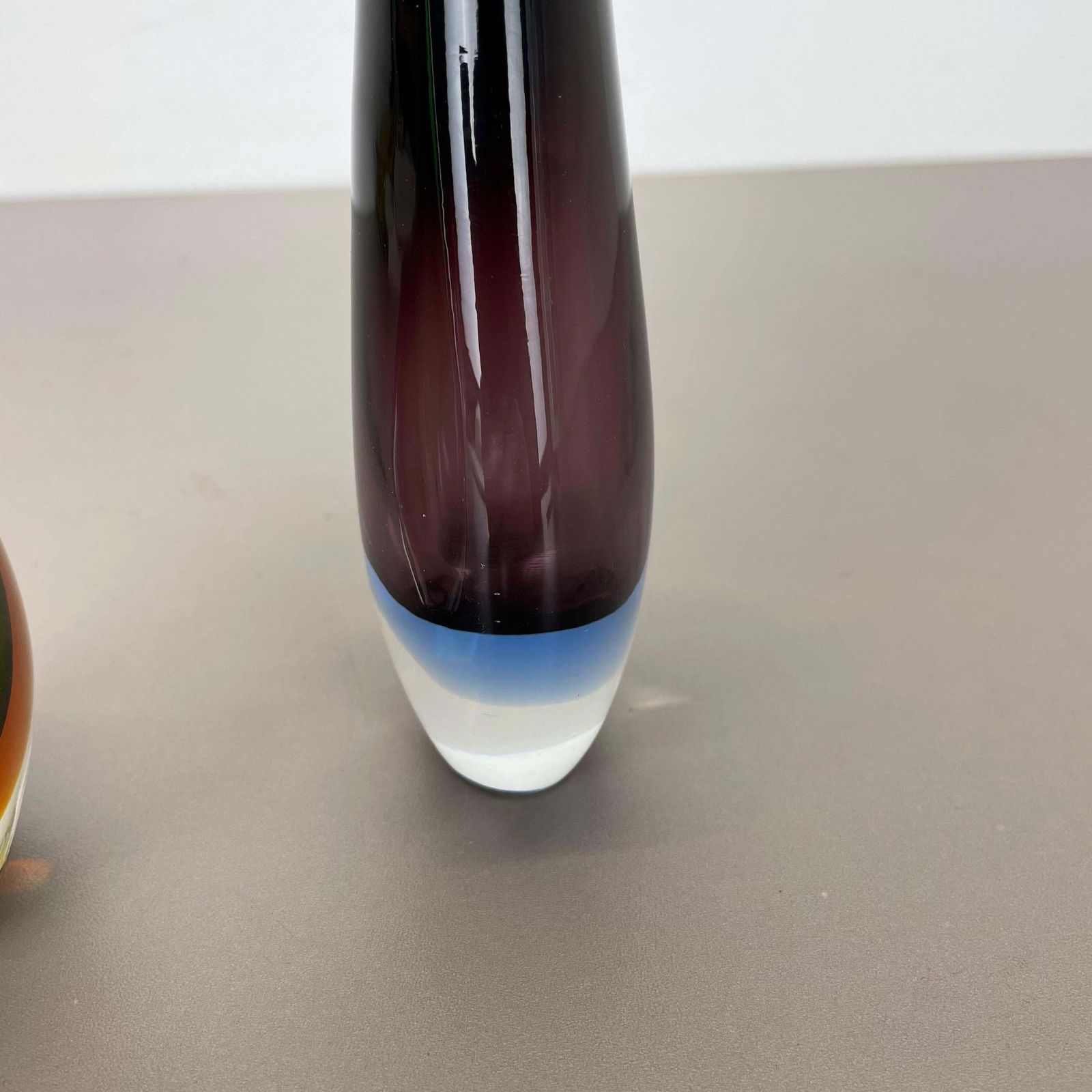 photo vinterior Rare Set Of 2 Organic Multicolor Murano Glass Sommerso Vases, Italy, 1970s