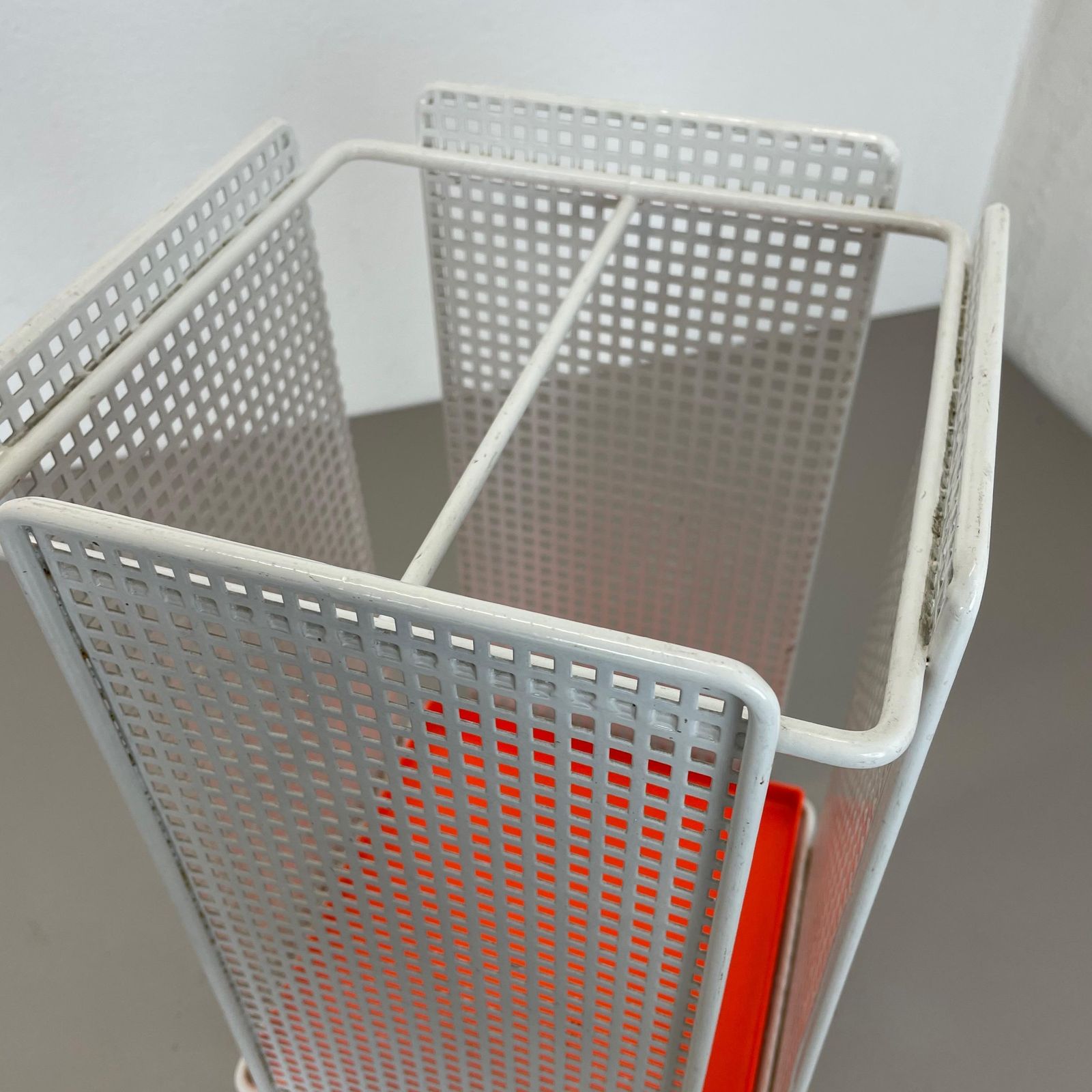photo for sale Original Modernist Postmodern Max Sauze Style Metal Umbrella Stand, France 1970s